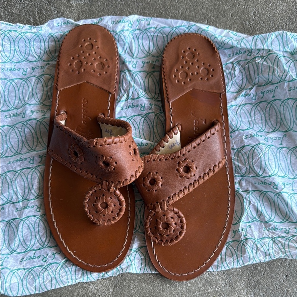 Jack Rogers Brown Leather Sandals